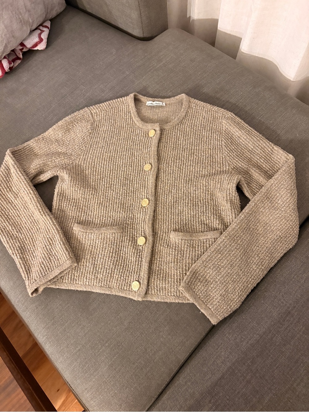 Abercrombie & Fitch Brown Cozy Knit Button-Front Cardigan size M